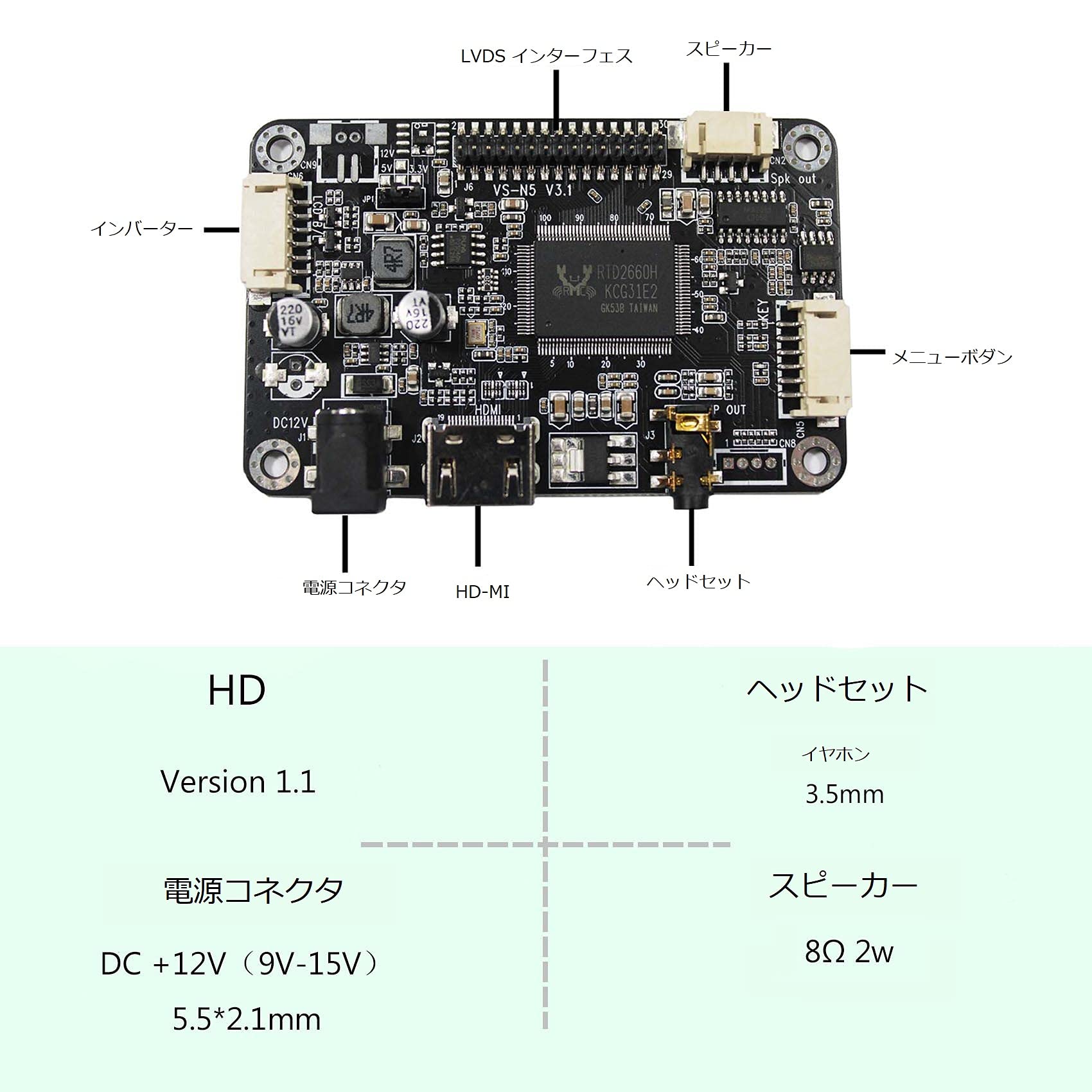 Amazon.co.jp: VSDISPLAY HD LCDコントローラ基板 対応 LVDS